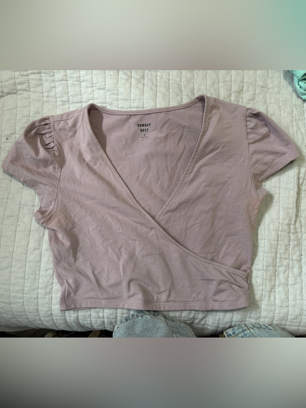 Sunday Best Mauve Wrap Crop Top